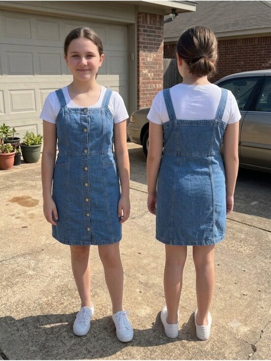 GAP Other - Gap Kids Denim Corset Dress XXL 14/16 Medium Wash Button Front A Line